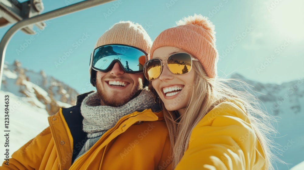 Portrait of skier in snow field in winter season. Portrait of skier in snow field in winter season.