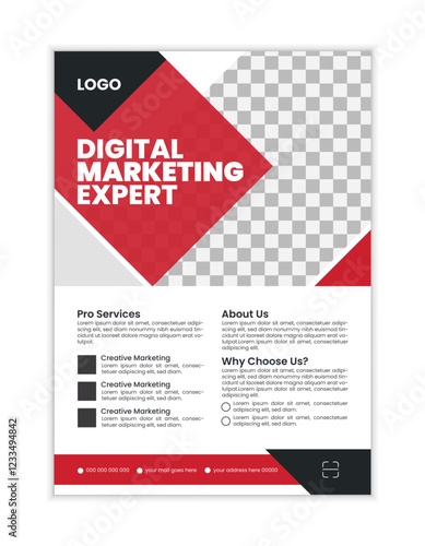 Corporate business flyer a4 template, abstract business flyer, editable vector template design, new digital marketing flyer set.
