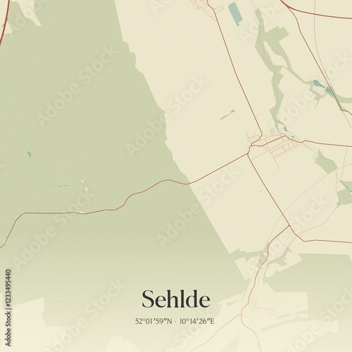 Vintage map of Sehlde, Germany. photo