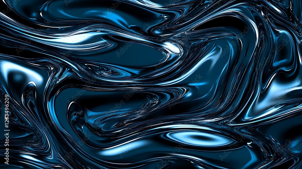 Abstract Blue Liquid Swirling Design Abstract Blue Liquid Swirling Design