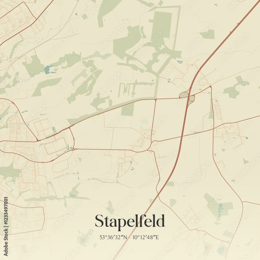 Naklejka premium Vintage map of Stapelfeld, Germany.