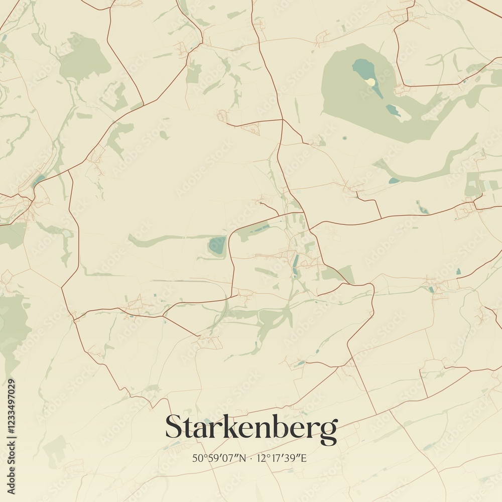 Fototapeta premium Vintage map of Starkenberg, Germany.