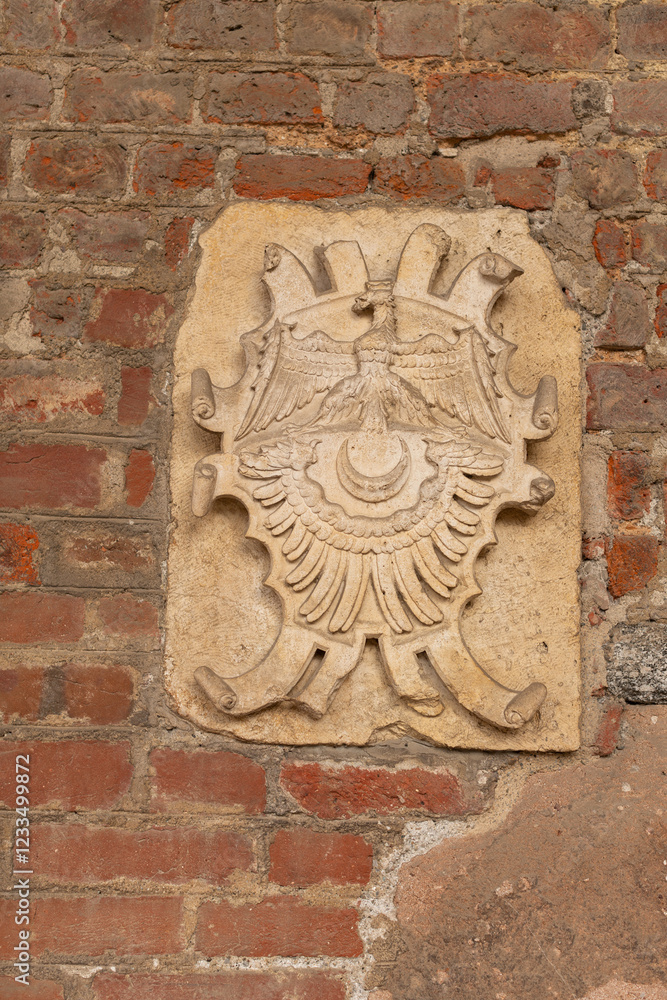 Historic artefacts in the entrance portico of the Basilica of Sant' Ambrogio, Milan Historic artefacts in the entrance portico of the Basilica of Sant' Ambrogio, Milan