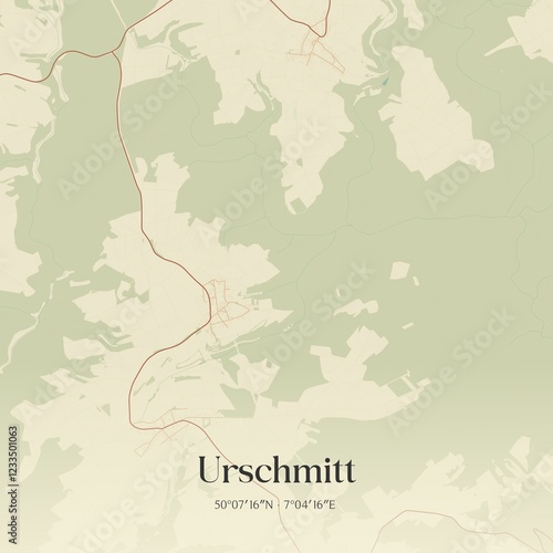 Vintage map of Urschmitt, Germany. photo