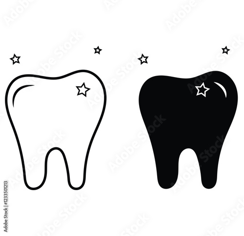 Set of clean and healthy tooth vector icons. Shine teeth icons. teeth icon . tooth icon.