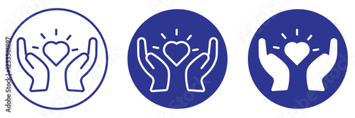 Hands holding heart outline icon . vector illustration eps 10