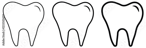 Tooth line icon set. Tooth icon set. teeth icon. Dentistry symbol. 
