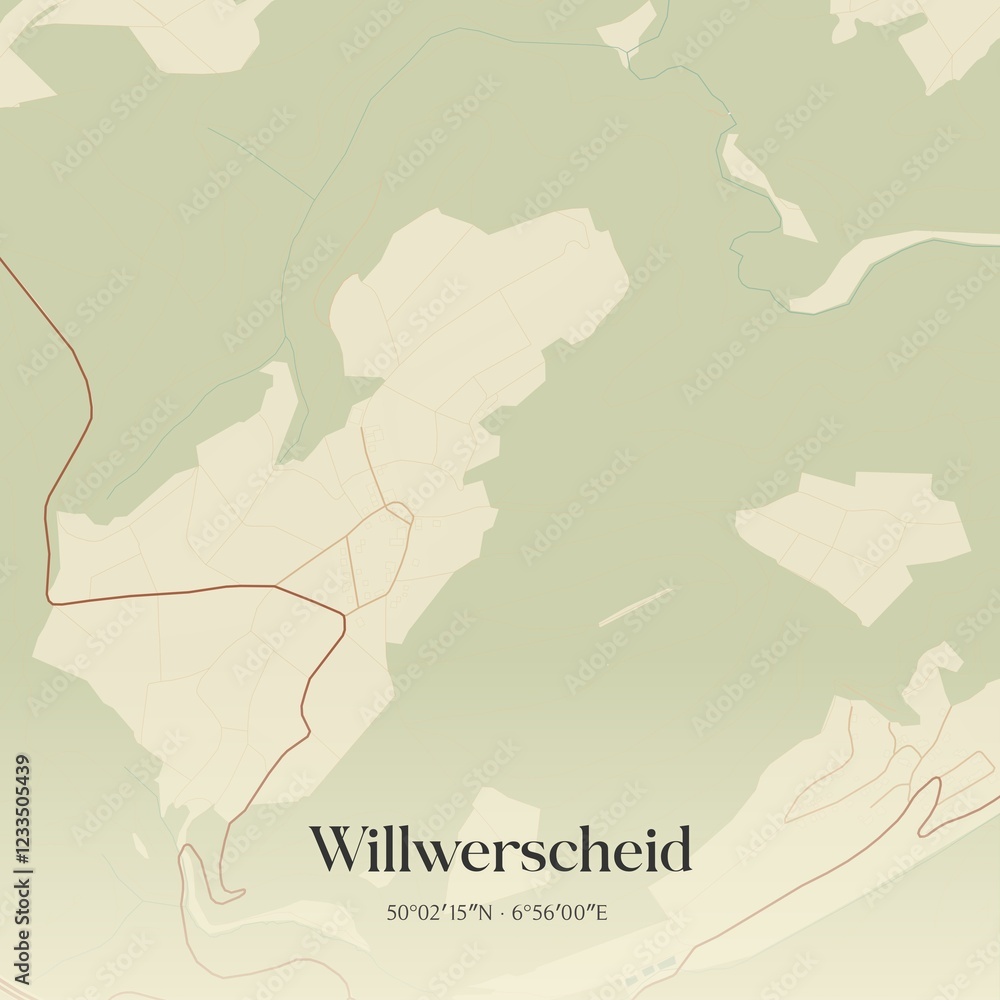 Obraz premium Vintage map of Willwerscheid, Germany.