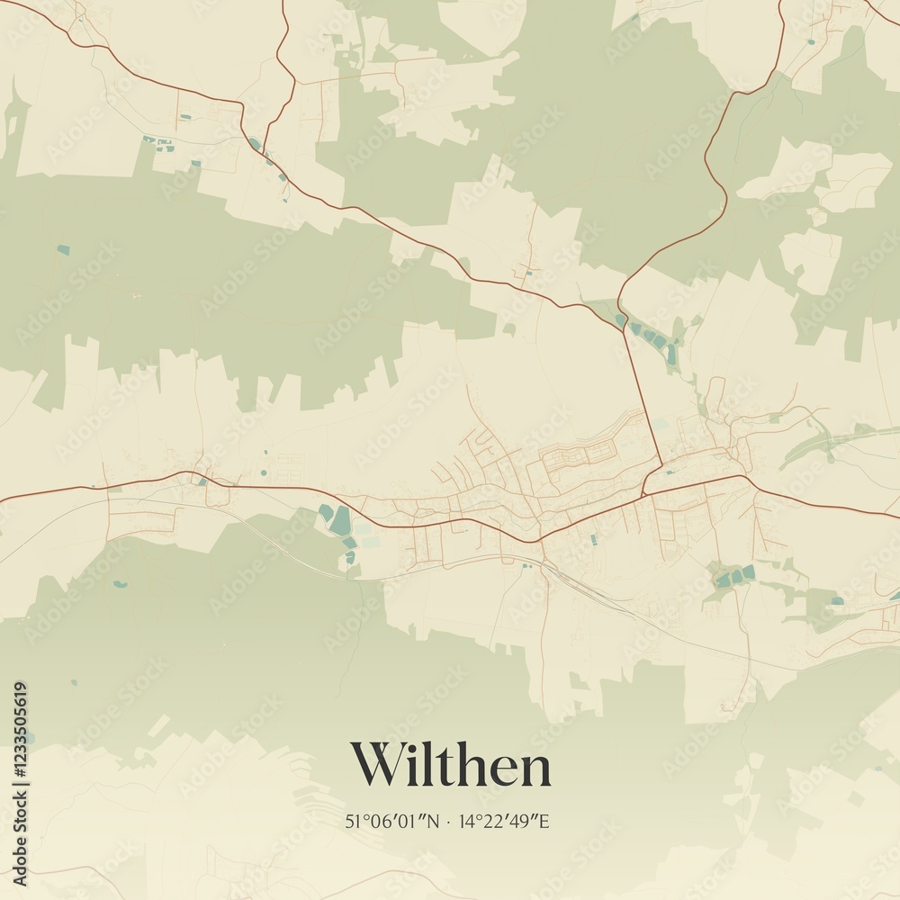 Obraz premium Vintage map of Wilthen, Germany.