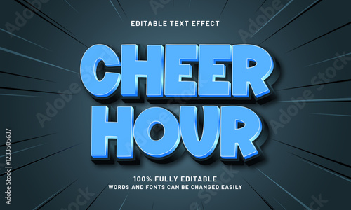 cheer hour editable text effect with a play and kids theme