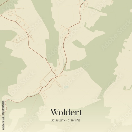 Vintage map of Woldert, Germany. photo