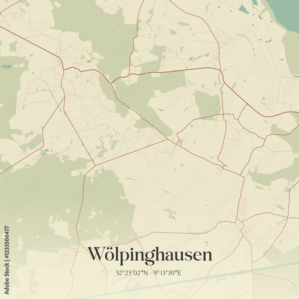 Obraz premium Vintage map of Wolpinghausen, Germany.