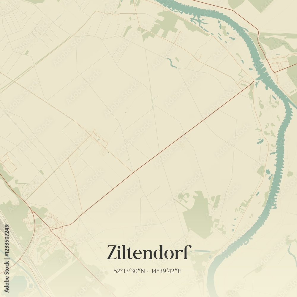 Obraz premium Vintage map of Ziltendorf, Germany.