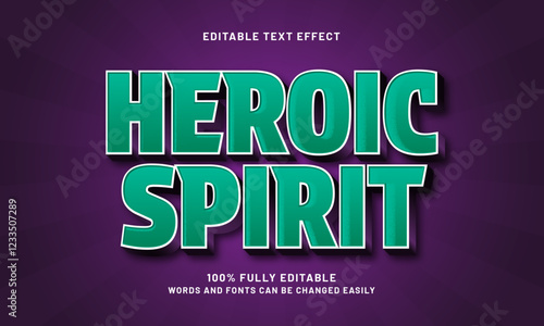 heroic spirit editable text effect with a super and hero theme