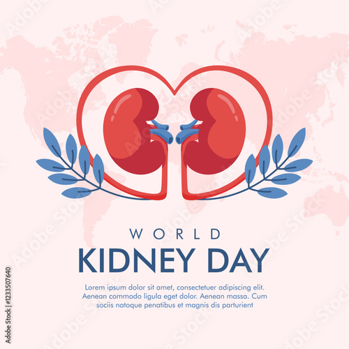 vector world kidney day poster template