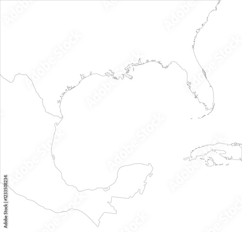 Fotografie Gulf of America with USA Mexico and Cuba map