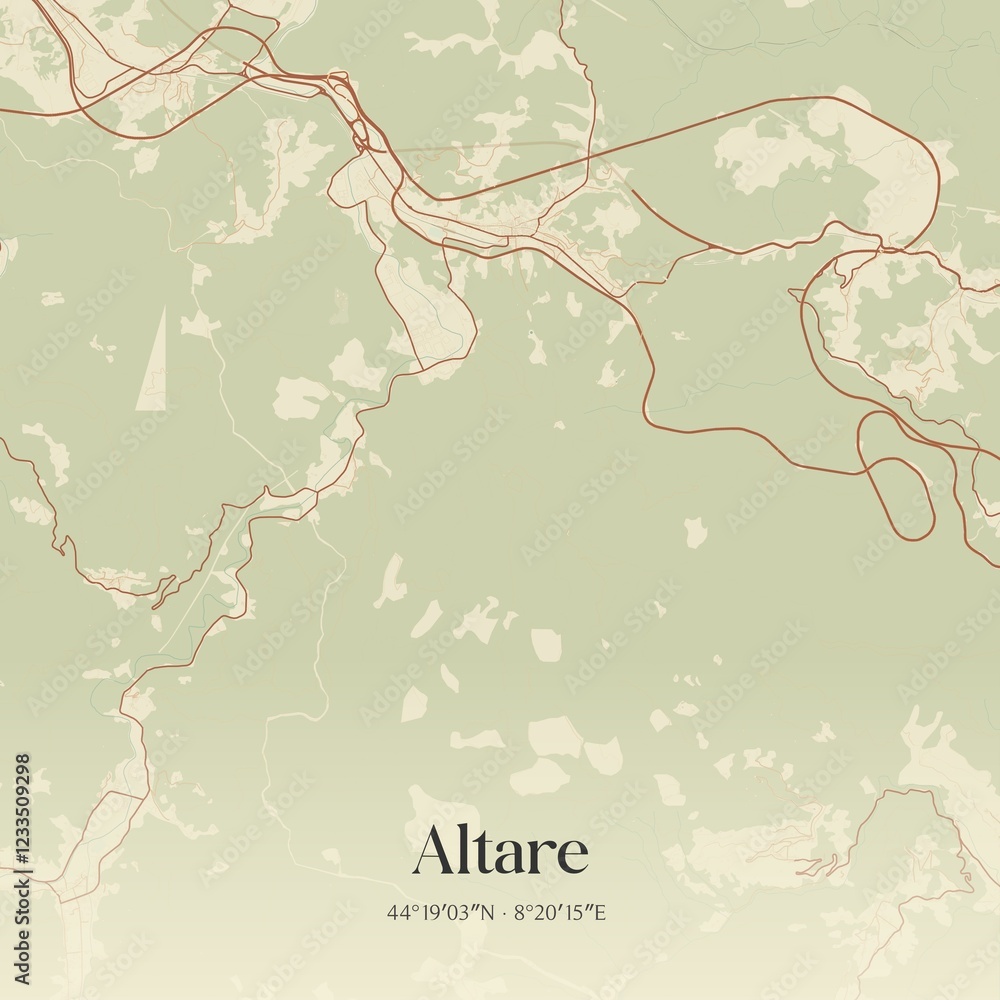 Obraz premium Vintage map of Altare, Italy.