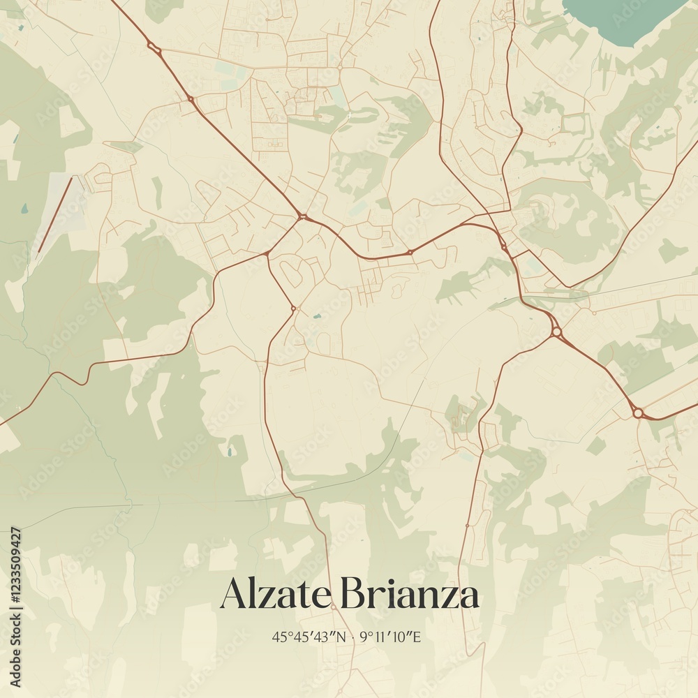 Obraz premium Vintage map of Alzate Brianza, Italy.