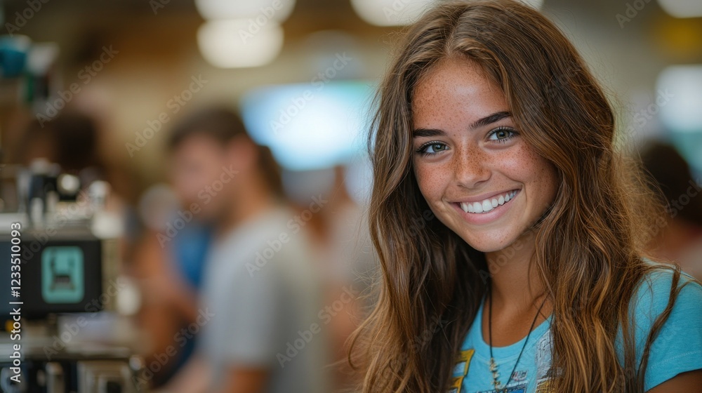Portrait of a Smiling Teen Girl with Freckles Portrait of a Smiling Teen Girl with Freckles