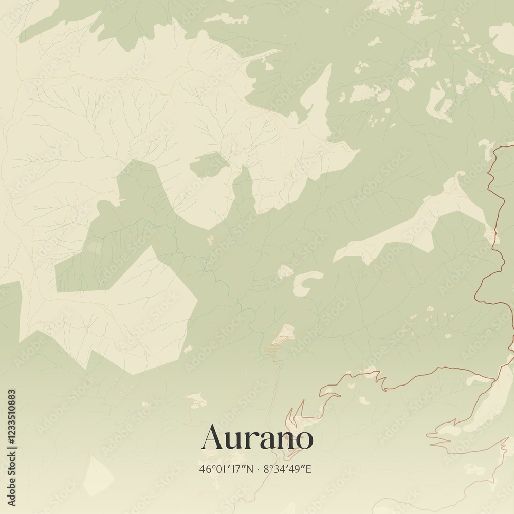 Fototapeta premium Vintage map of Aurano, Italy.