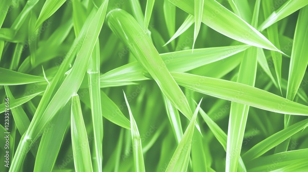 Fototapeta premium Lush Green Blades of Grass Close Up View