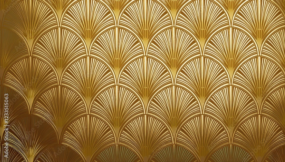 Vibrant Art Deco Seamless Pattern with Golden Fan Shape and Line A Retro Masterpiece of Linear Geometry and Opulent Elegance Vibrant Art Deco Seamless Pattern with Golden Fan Shape and Line A Retro Masterpiece of Linear Geometry and Opulent Elegance