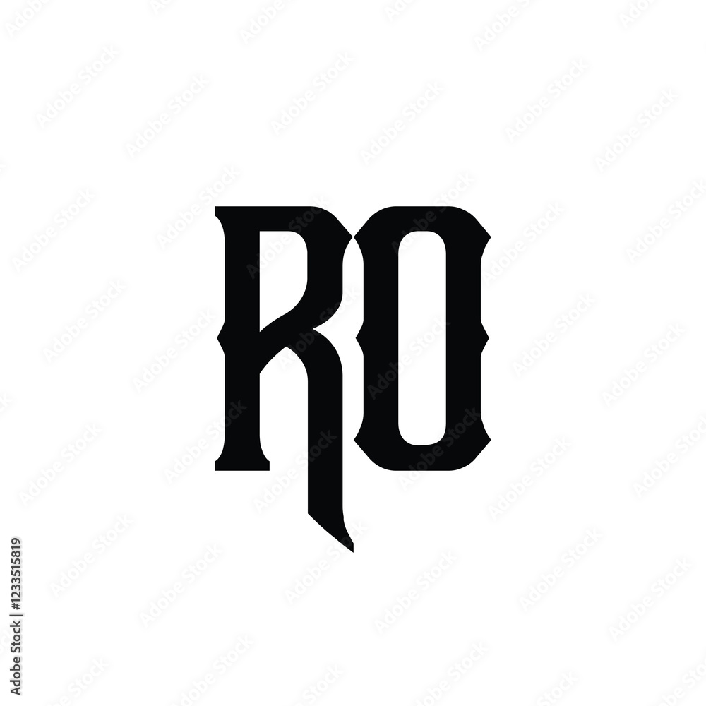 RO monogram logo design letter text name symbol monochrome logotype alphabet character simple logo RO monogram logo design letter text name symbol monochrome logotype alphabet character simple logo