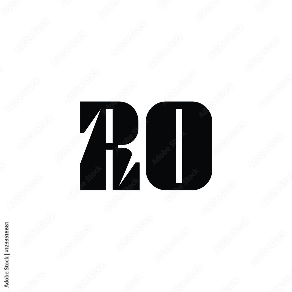 RO monogram logo design letter text name symbol monochrome logotype alphabet character simple logo RO monogram logo design letter text name symbol monochrome logotype alphabet character simple logo