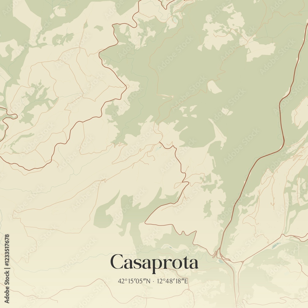Obraz premium Vintage map of Casaprota, Italy.