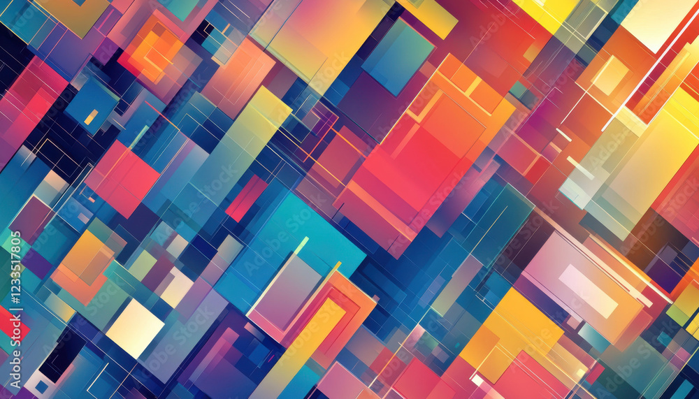 Field of geometric shapes creating harmonious composition Field of geometric shapes creating harmonious composition