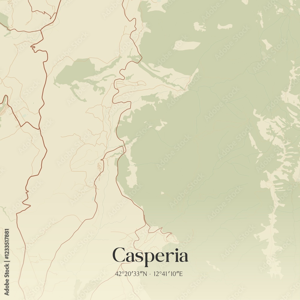 Obraz premium Vintage map of Casperia, Italy.