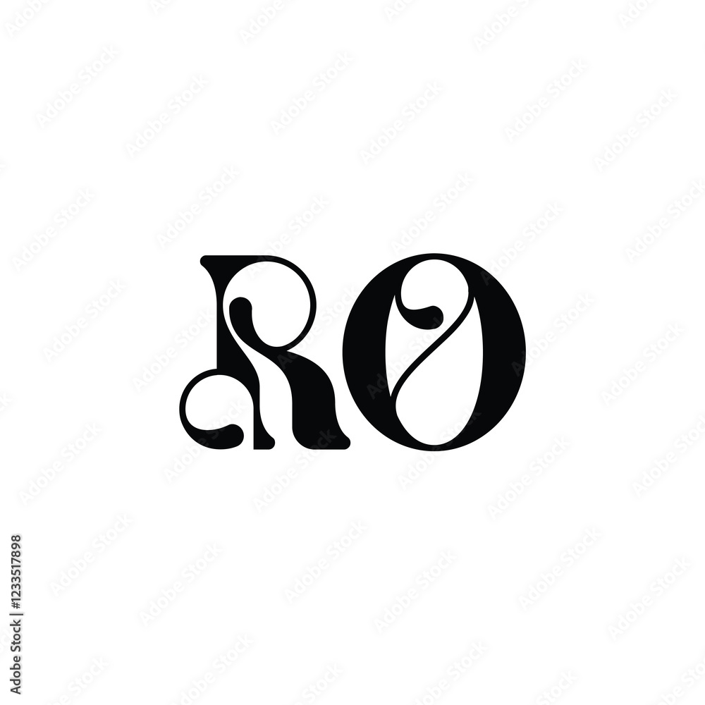 RO monogram logo design letter text name symbol monochrome logotype alphabet character simple logo RO monogram logo design letter text name symbol monochrome logotype alphabet character simple logo