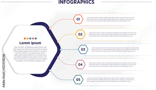 5 modern infographic and clean shot of points using for presentation