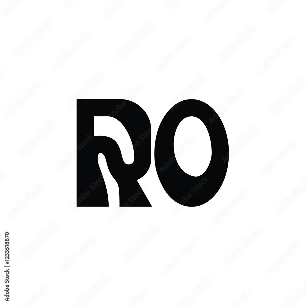 RO monogram logo design letter text name symbol monochrome logotype alphabet character simple logo RO monogram logo design letter text name symbol monochrome logotype alphabet character simple logo