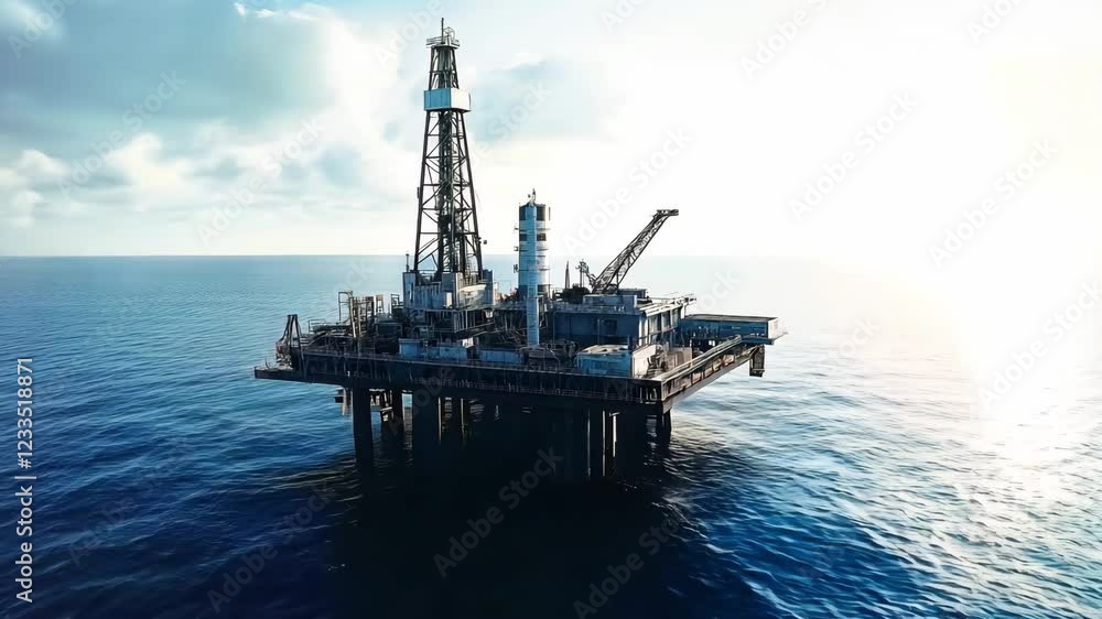 Offshore drilling rig on the sea. Oil platform for gas and petroleum or crude oil
Offshore drilling rig on the sea. Oil platform for gas and petroleum or crude oil
