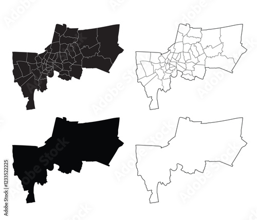 Bangkok map is a province of Thailand, Graphic vector
