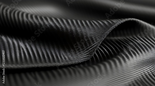 Wallpaper Mural Black textured fabric draped in soft waves Torontodigital.ca