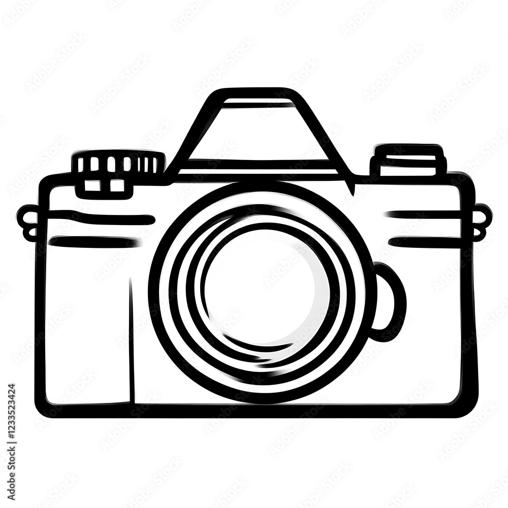 A Simple Line Drawing Of A Camera A Simple Line Drawing Of A Camera