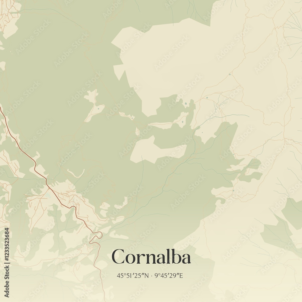 Obraz premium Vintage map of Cornalba, Italy.