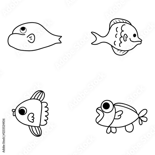 happy face fish icon an ideal choice for ocean themed businesses photo