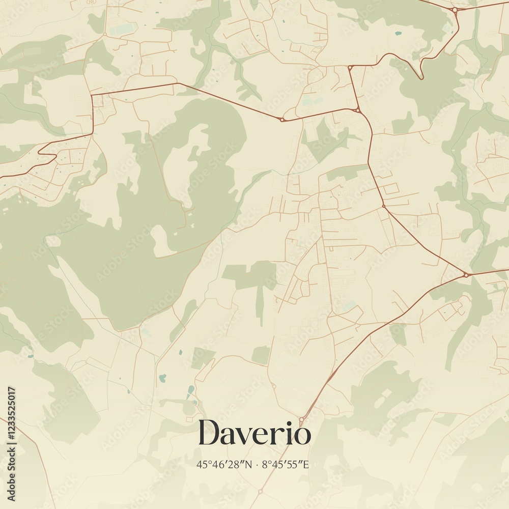 Obraz premium Vintage map of Daverio, Italy.