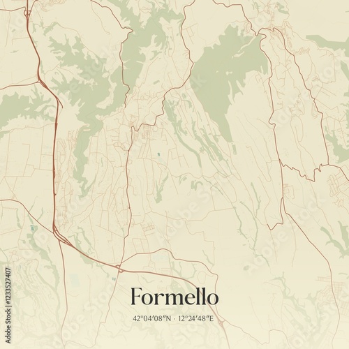 Vintage map of Formello, Italy.