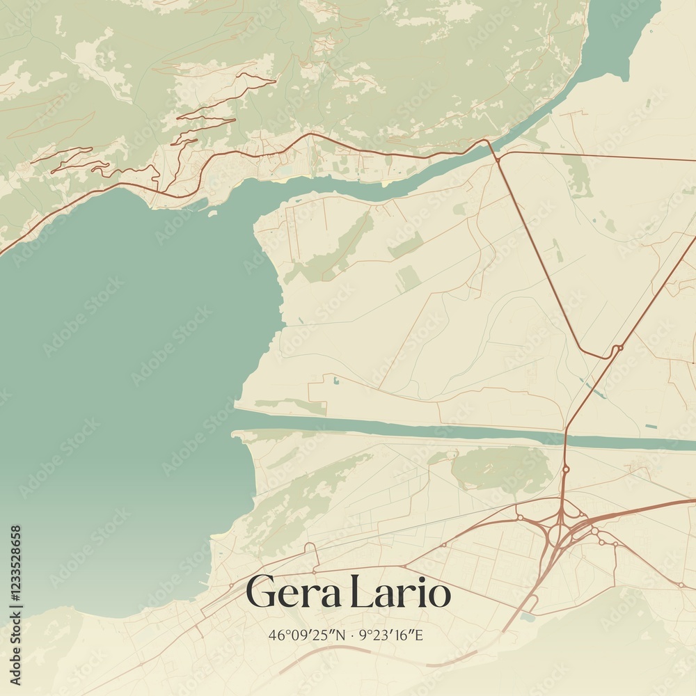 Obraz premium Vintage map of Gera Lario, Italy.