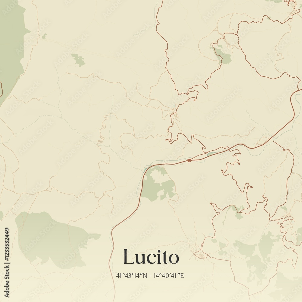 Obraz premium Vintage map of Lucito, Italy.