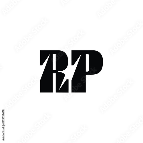 RP monogram logo design letter text name symbol monochrome logotype alphabet character simple logo