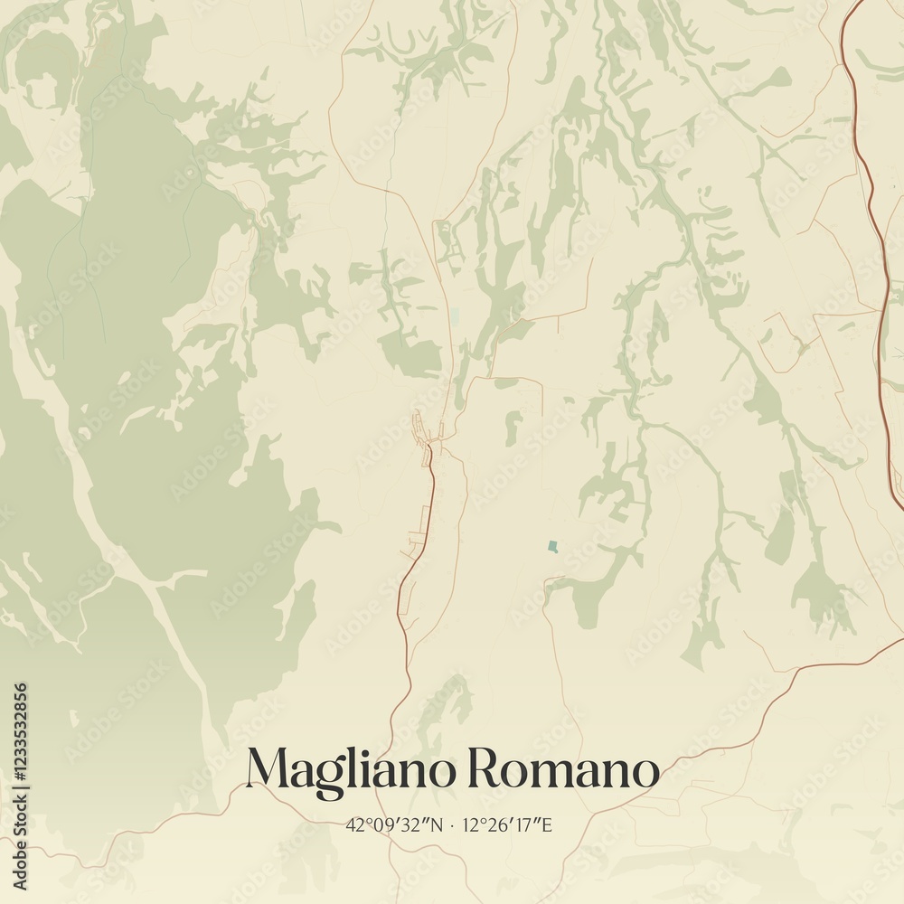 Obraz premium Vintage map of Magliano Romano, Italy.
