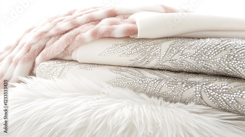 Luxurious Soft Furnishings, Textured Throws, and Cozy Blankets