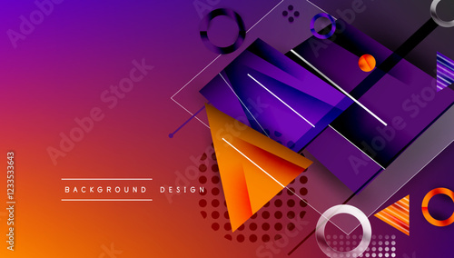 Abstract background geometric design with colorful gradients