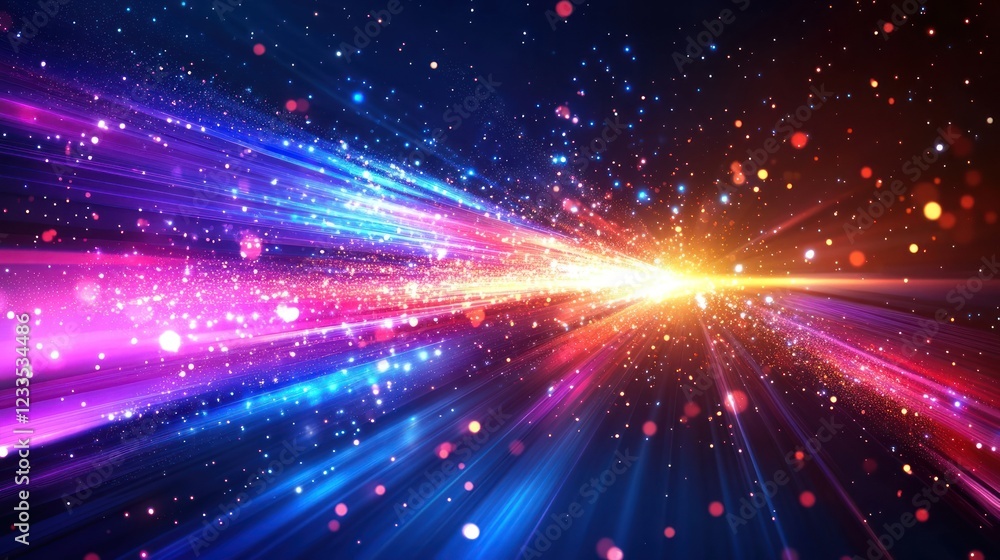Cosmic light streaks explode in space, vibrant background for design Cosmic light streaks explode in space, vibrant background for design