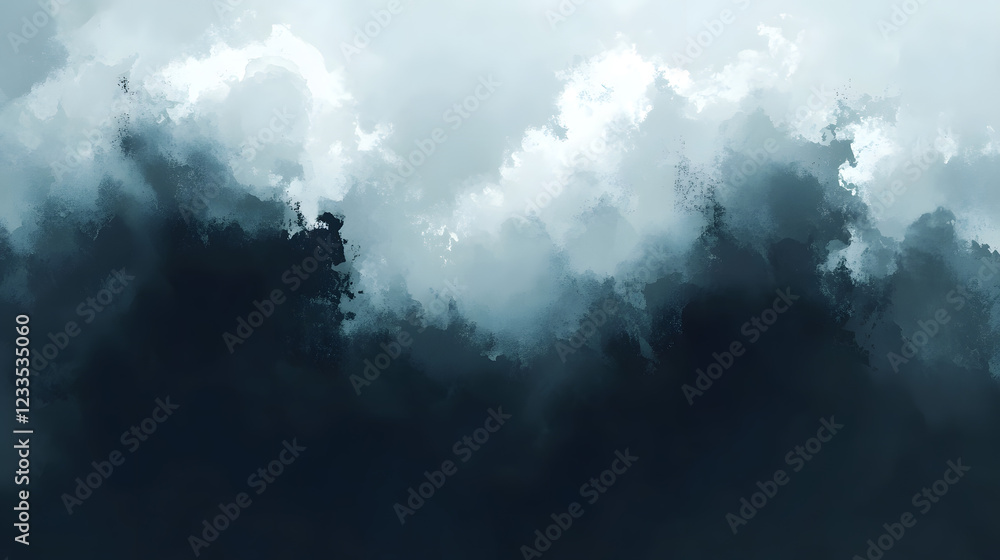 Abstract Painting with Cloud-like Formations and Dripping Streaks Abstract Painting with Cloud-like Formations and Dripping Streaks